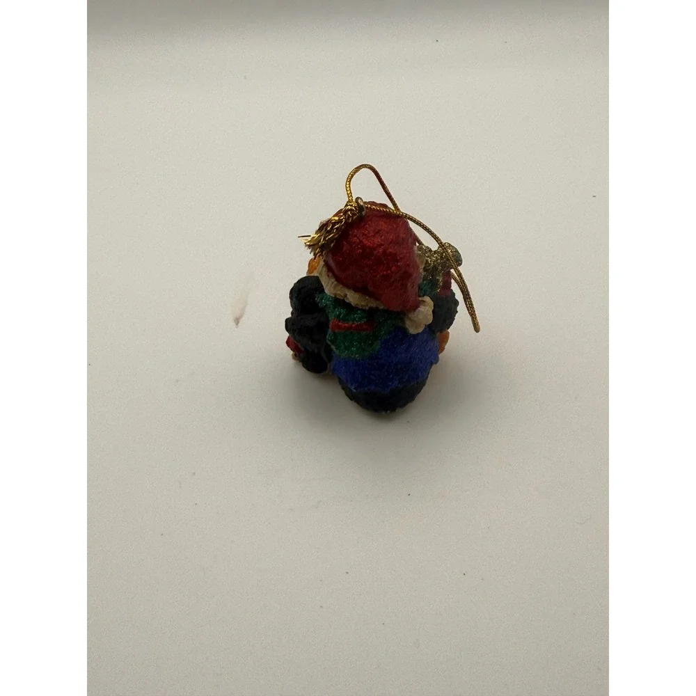 Christmas Penguin Ornament Red Santa Hat Gold Gift Winter Holiday Decor Glitter